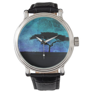 Afrikanische Akazienbaum und Bauer Armbanduhr