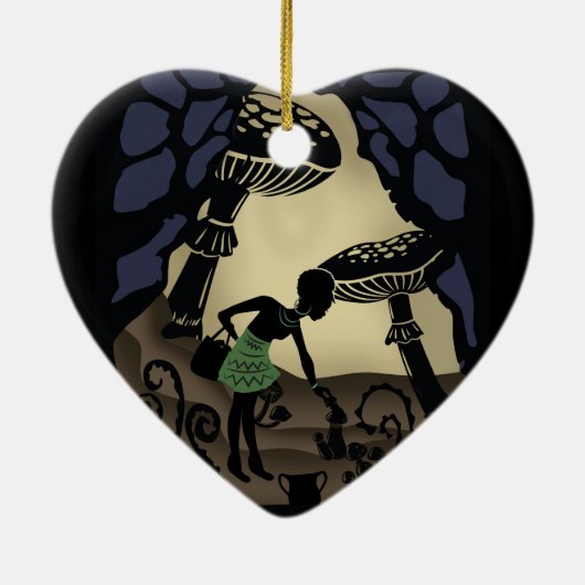 Afrikanische Alice im Wunderland Keramik Ornament (Hinten)