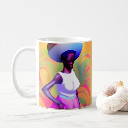 Afrikanische Alte Frau, die Vase auf ihrem Kopf tr Kaffeetasse (Mit Donut)