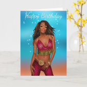 Afrikanische American Birthday Card Karte (Gelbe Blume)