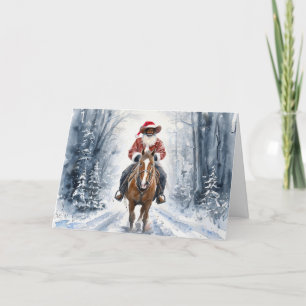 Afrikanische American Black Cowboy Weihnachtskarte Dankeskarte