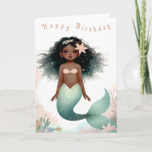 Afrikanische American Mermaid Card Karte