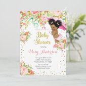 Afrikanische American Princess Baby Showcard Einladung (Stehend Vorderseite)