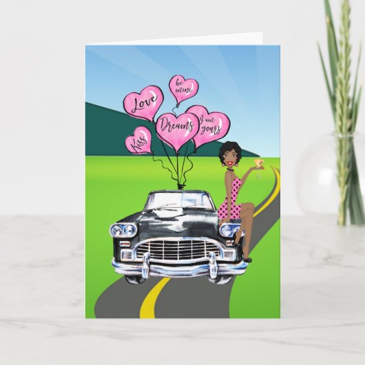 Afrikanische American Valentinstag Card Karte (Vorderseite)