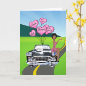 Afrikanische American Valentinstag Card Karte (Gelbe Blume)