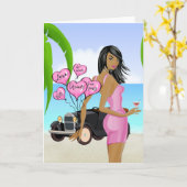 Afrikanische American Valentinstag Card Karte (Gelbe Blume)