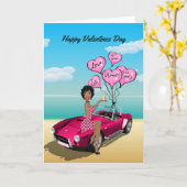 Afrikanische American Valentinstag Card Karte (Gelbe Blume)