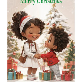 Afrikanische Amerikaner Kinder frohe Weihnachten