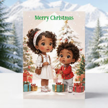 Afrikanische Amerikaner Kinder frohe Weihnachten