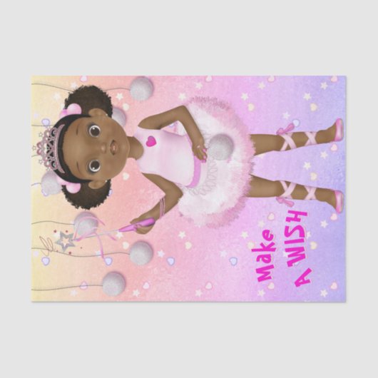 Afrikanische Amerikanerin Ballerina Fairy Princess Seidenpapier (Vorderseite)