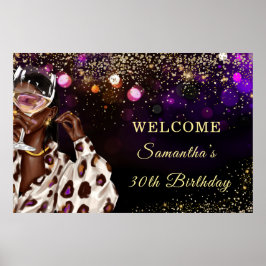 Afrikanische Amerikanerin Birthday Sign Poster