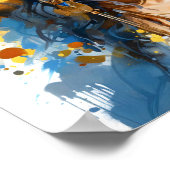 Afrikanische Amerikanerin Blau- und Gelbmalerei Poster (Ecke)