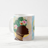 Afrikanische Amerikanerin Blumenkrone Kaffeetasse (Vorderseite Links)