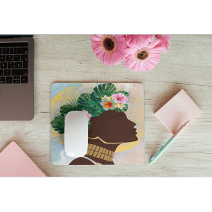 Afrikanische Amerikanerin Blumenkrone Mousepad