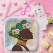 Afrikanische Amerikanerin Blumenkrone Pappteller (Party)
