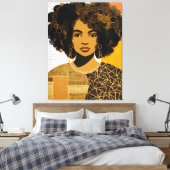 Afrikanische Amerikanerin Collage Leinwanddruck (Insitu (Schlafzimmer))