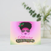 Afrikanische Amerikanerin Frohe Weihnachten (Stehend Vorderseite)