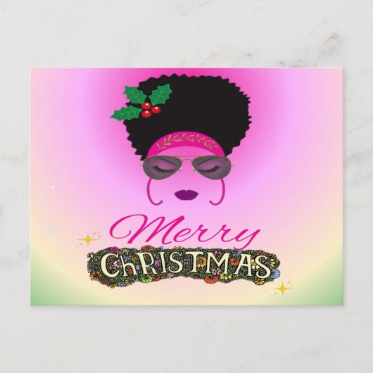 Afrikanische Amerikanerin Frohe Weihnachten (Vorderseite)