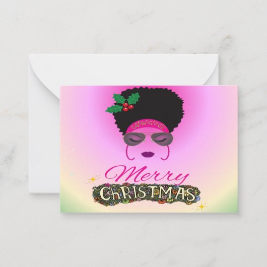 Afrikanische Amerikanerin Frohe Weihnachten Mitteilungskarte (Vorderseite)