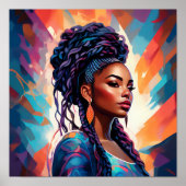 Afrikanische Amerikanerin Ihr Haar in einer Krone Poster (Vorne)