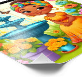 Afrikanische Amerikanerin im Garten Fotodruck (Ecke)