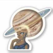 Afrikanische Amerikanerin Jupiter Aufkleber (Vorderseite)