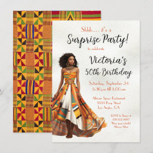 Afrikanische Amerikanerin Kente Birthday Party Einladung