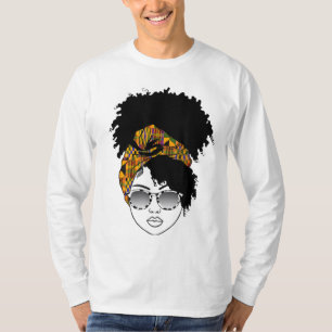 Afrikanische Amerikanerin Kente Cloth Headband Nat T-Shirt