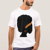 Afrikanische Amerikanerin Kente Cloth Headband Nat T-Shirt (Vorderseite)