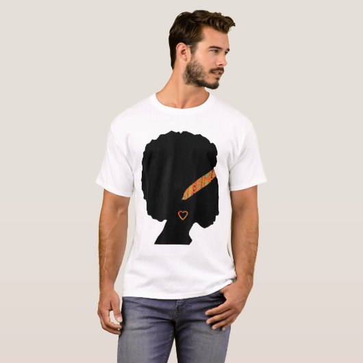 Afrikanische Amerikanerin Kente Cloth Headband Nat T-Shirt (Vorne ganz)