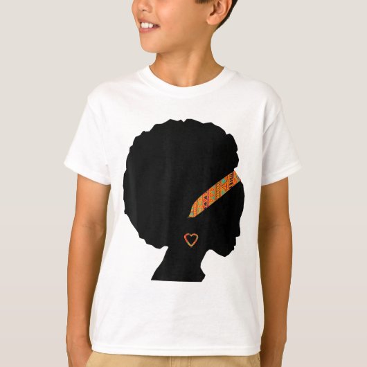 Afrikanische Amerikanerin Kente Cloth Headband Nat T-Shirt (Vorderseite)