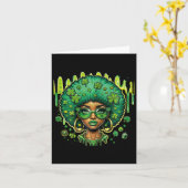 Afrikanische Amerikanerin Leprechaun Black St Patr Karte (Gelbe Blume)