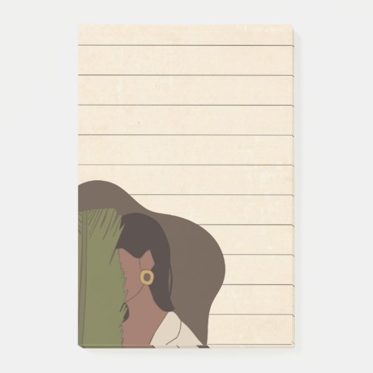 Afrikanische Amerikanerin Lifestyle Lined Sticky Post-it Klebezettel (Vorderseite)