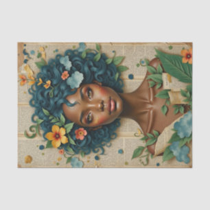 Afrikanische Amerikanerin mit Blume - Enttäuschung Seidenpapier