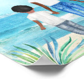 Afrikanische Amerikanerin mit Kinderstrand Poster (Ecke)