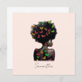 Afrikanische Amerikanerin mit schmetterlingsgefüll (Vorne/Hinten)