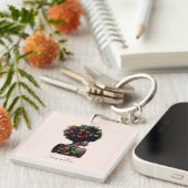 Afrikanische Amerikanerin mit schmetterlingsgefüll Schlüsselanhänger (Vorderseite rechts)