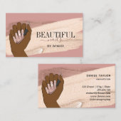 afrikanische Amerikanerin mit schönen Nägeln b Visitenkarte (Vorne/Hinten)