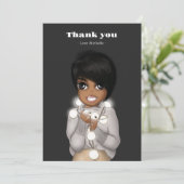 Afrikanische Amerikanerin Neujahr/Weihnachten Dankeskarte (Stehend Vorderseite)