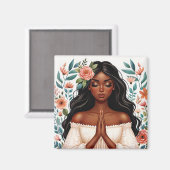 Afrikanische Amerikanerin Pracht florale Kunst Magnet (Vorderseite/Rückseite)