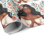 Afrikanische Amerikanerin Prahlerin Geschenkpapier (Rolleneckpunkt)