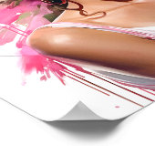 Afrikanische Amerikanerin Rosa und Grüne Malerei Poster (Ecke)