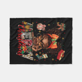 Afrikanische Amerikanerin Schwarze Frau frohe Weih Fleecedecke (Vorderseite (Horizontal))