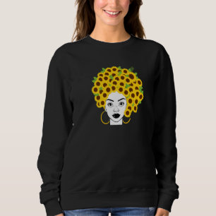 Afrikanische Amerikanerin Schwarze Frau Sonnenblum Sweatshirt