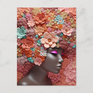 Afrikanische Amerikanerin Schwarze Königin Melanin Feiertagspostkarte