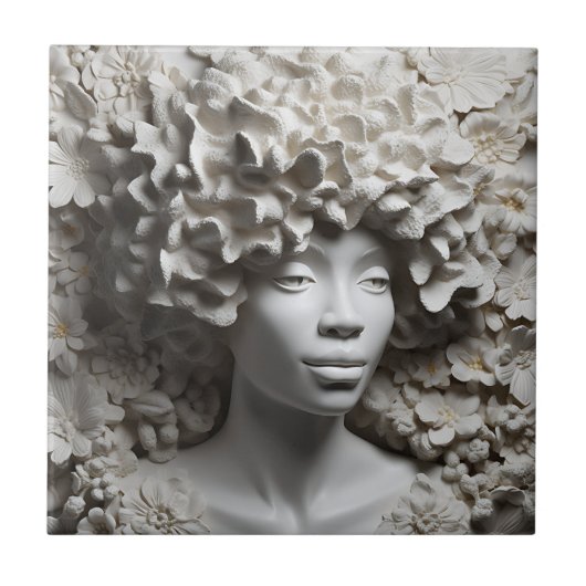 Afrikanische Amerikanerin Schwarze Königin Melanin Fliese (Vorderseite)