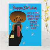 Afrikanische Amerikanerin Singgitarre Birthday Karte (Gelbe Blume)