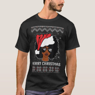 Afrikanische Amerikanerin Ugly Weihnachts Sweater T-Shirt
