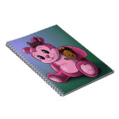 Afrikanische Amerikanerin und rosa Teddy Bär Notizblock (Rechte Seite)