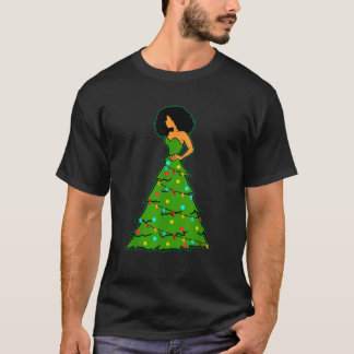 Afrikanische Amerikanerin Weihnachtsbaum Xmas Deko T-Shirt
